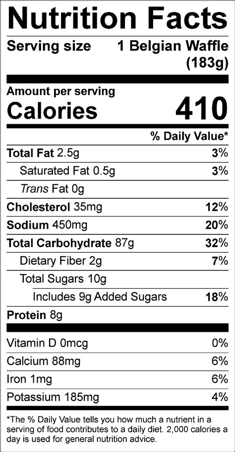 Belgian Waffle - calories, carbs, nutrition