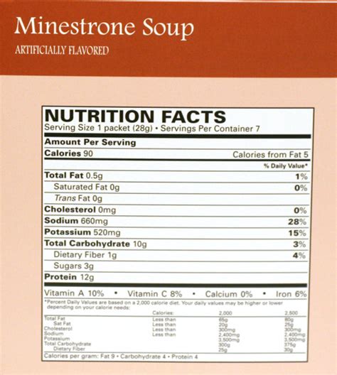 Bella Minestrone Soup - calories, carbs, nutrition