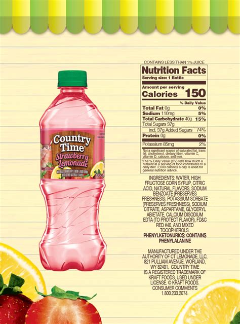 Bev Lemonade Country Time 8 fl oz - calories, carbs, nutrition