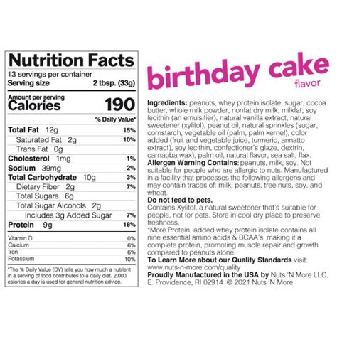 Birthday Cake - calories, carbs, nutrition