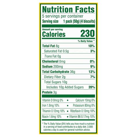 Biscuits Breakfast Golden Oatmeal - calories, carbs, nutrition