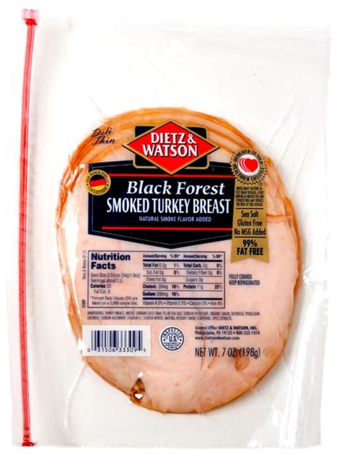 Black Forest Breast of Turkey - calories, carbs, nutrition