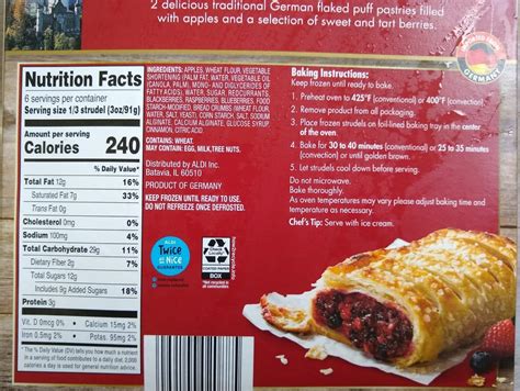 Black Forest Strudel - calories, carbs, nutrition