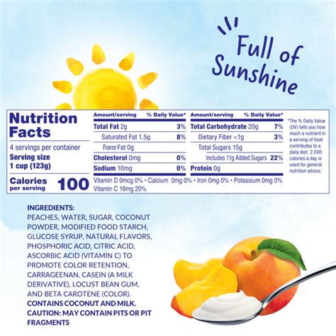 Blendables Peaches & Cream Parfait - calories, carbs, nutrition