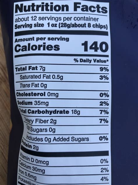 Blue Chips - calories, carbs, nutrition