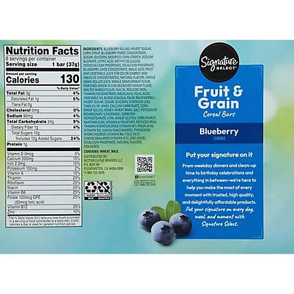 Blueberry 8 Fruit Grain Bar - calories, carbs, nutrition