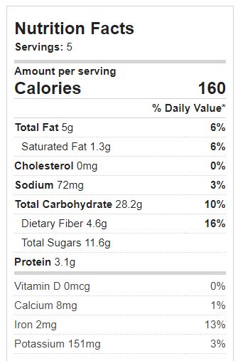 Blueberry Crumble - calories, carbs, nutrition