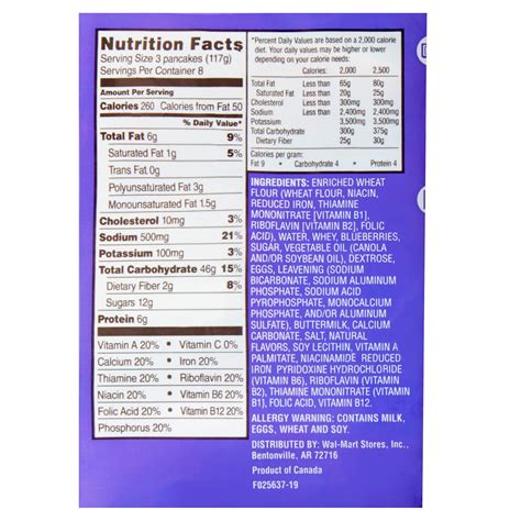 Blueberry Pancakes (2014) - calories, carbs, nutrition