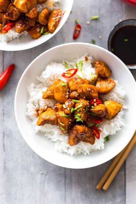 Bourbon Chicken Served Over Rice with Braised Collard Greens - calories, carbs, nutrition