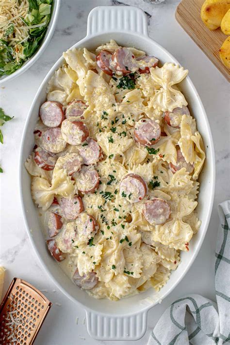 Bow Tie & Sausage Alfredo Bake - calories, carbs, nutrition