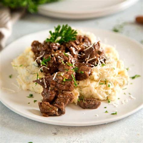 Braised Beef Tips - calories, carbs, nutrition