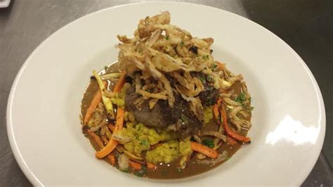 Braised Short Ribs with Barley Risotto and Roasted Asparagus - calories, carbs, nutrition