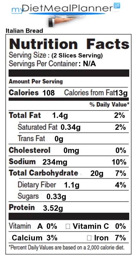 Bread - Italian - calories, carbs, nutrition