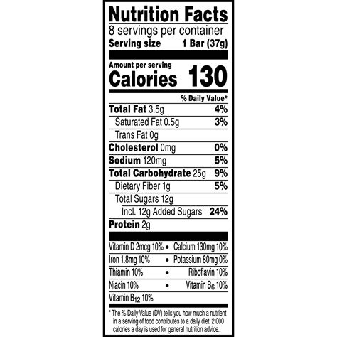 Breakfast Bar - calories, carbs, nutrition