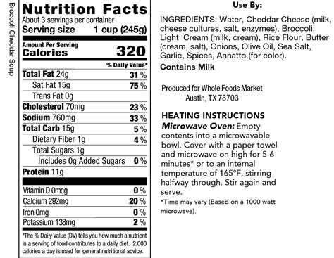 Broccoli Cheese Soup - calories, carbs, nutrition