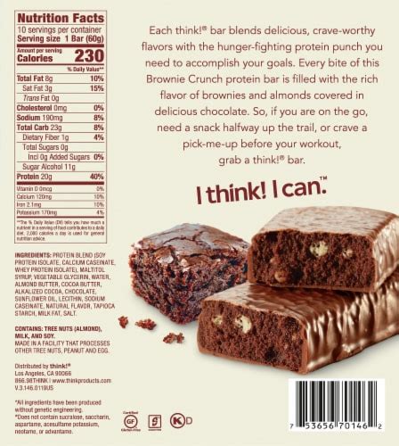Brownie Crunch High Protein Bar - calories, carbs, nutrition