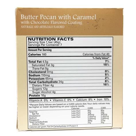 Butter Pecan Bar - calories, carbs, nutrition