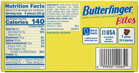 Butterfinger - calories, carbs, nutrition