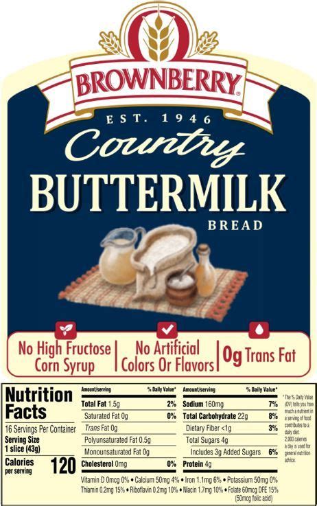 Buttermilk Bread - calories, carbs, nutrition