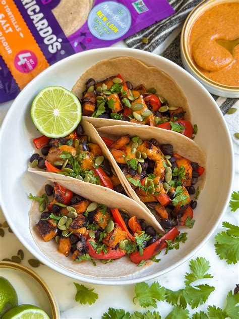 Butternut Squash Black Bean Tacos - calories, carbs, nutrition