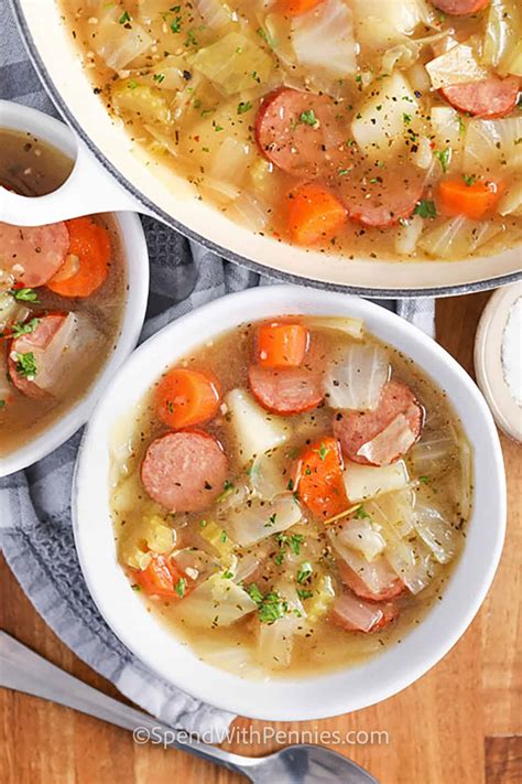 Cabbage Smoked Sausage Soup - calories, carbs, nutrition