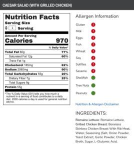 Caesar Wrap - calories, carbs, nutrition