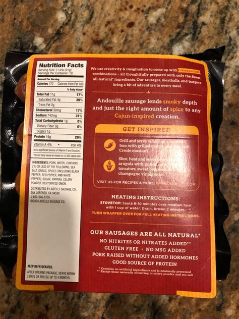 Cajun Penne and Andouille Sausage - calories, carbs, nutrition