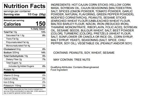 Cajun Popcorn - calories, carbs, nutrition