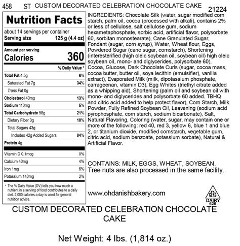 Cake Double Chocolate Layer Cut 14 - calories, carbs, nutrition