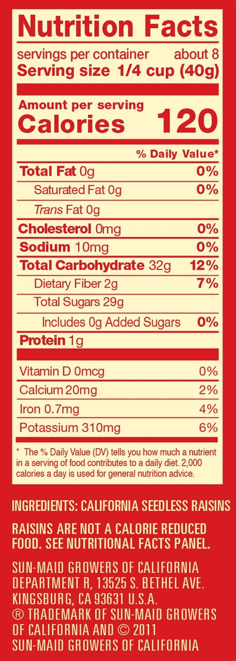 California Raisins - calories, carbs, nutrition