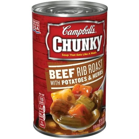 CAMPBELL'S CHUNKY Soups, Beef Rib Roast with Potatoes & Herbs Soup - calories, carbs, nutrition