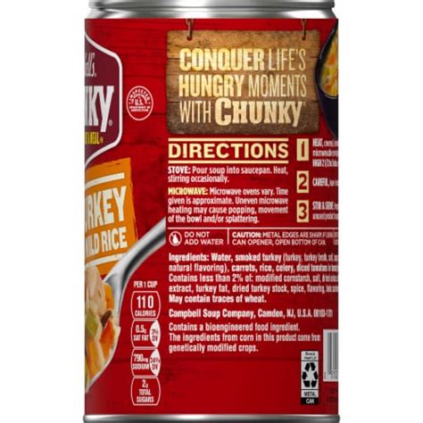 CAMPBELL'S CHUNKY Soups, Beef with White and Wild Rice Soup - calories, carbs, nutrition