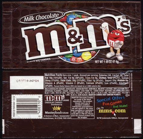 Candy, MM's, Mars - calories, carbs, nutrition