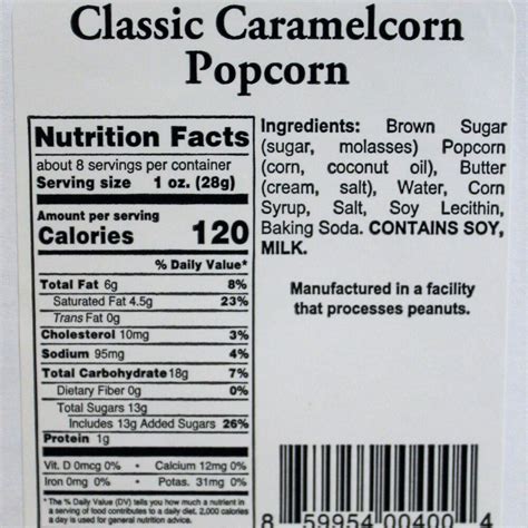 Caramel Corn - calories, carbs, nutrition