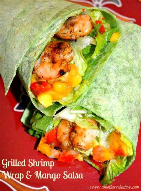 Caribbean Jerk Grilled Shrimp Mango Wrap - calories, carbs, nutrition