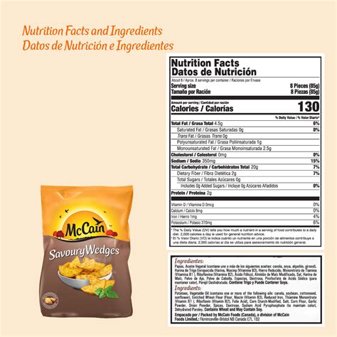 Caribbean Wedges - calories, carbs, nutrition