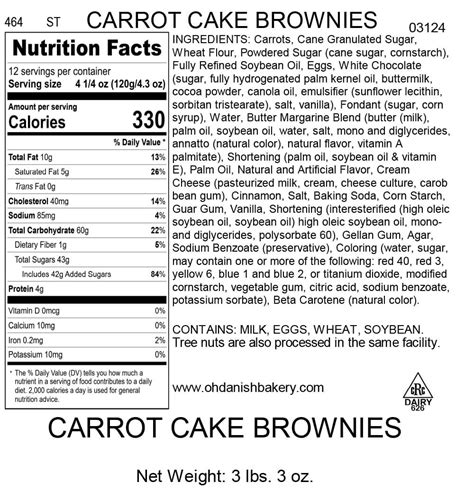 Carrot Cake Cookie - calories, carbs, nutrition