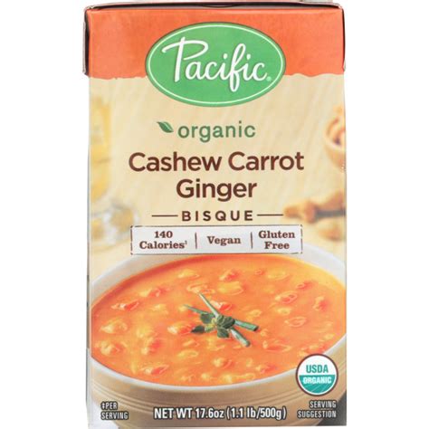 Cashew Carrot Ginger Bisque - calories, carbs, nutrition