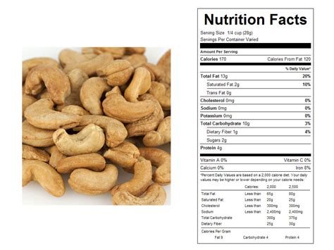 Cashews Oil Roasted Unsalted 1 Tbsp - calories, carbs, nutrition