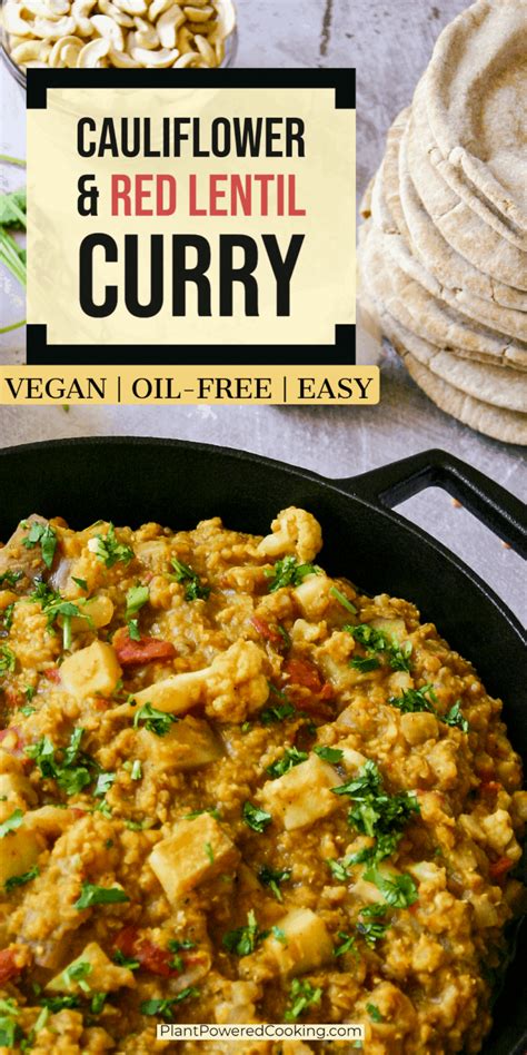 Cauliflower & Red Lentil Curry - calories, carbs, nutrition