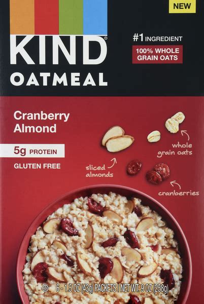 Cereal Oatmeal Harvest Pear & Cranberry 6 oz - calories, carbs, nutrition