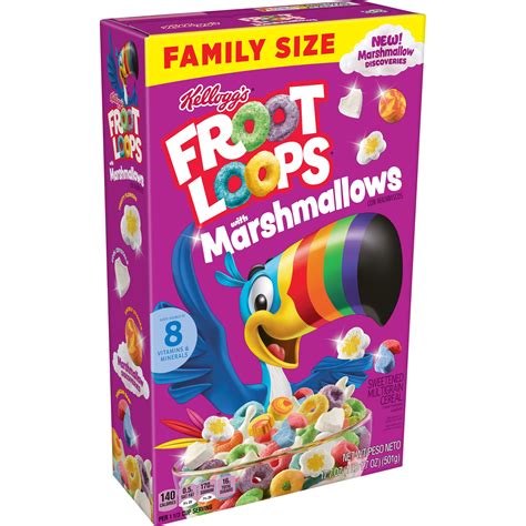 Cereals ready-to-eat, KELLOGG, KELLOGG'S MARSHMALLOW FROOT LOOPS - calories, carbs, nutrition