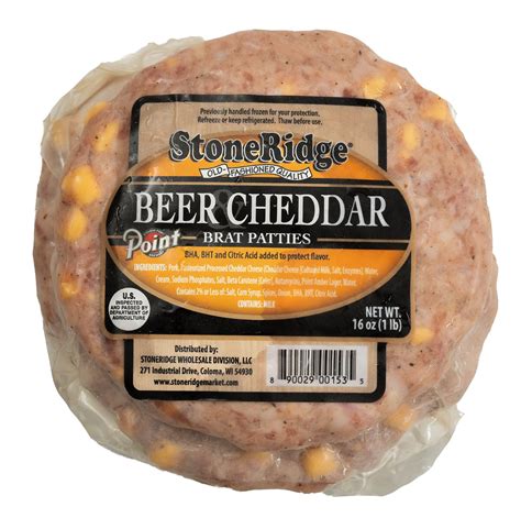 Cheddar Bratwurst Patty - calories, carbs, nutrition