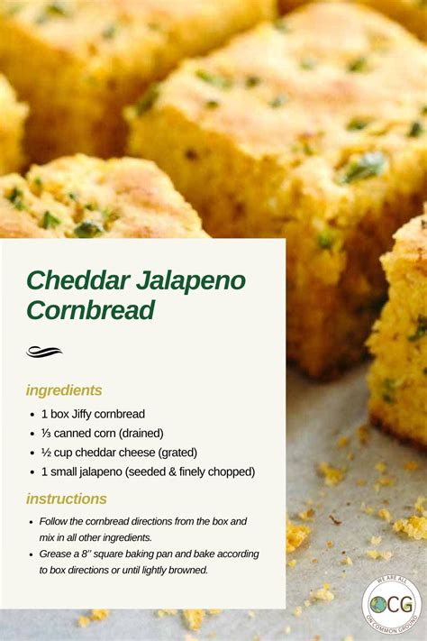 Cheddar Jalapeno Cornbread - calories, carbs, nutrition