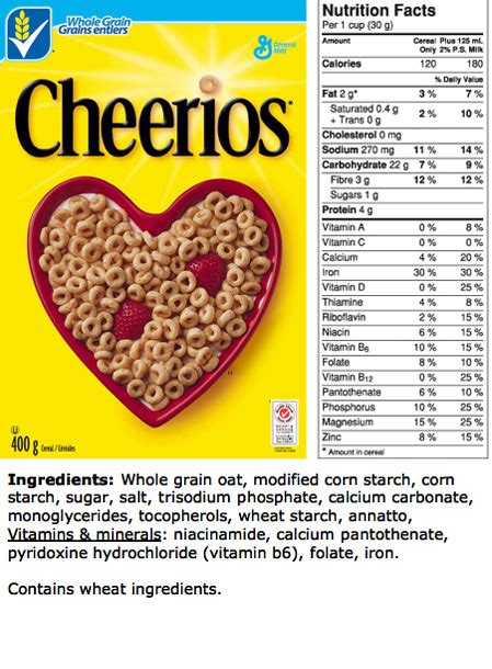 Cheerios - calories, carbs, nutrition