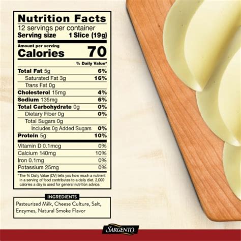 Cheese Provolone Presliced 3/4 oz 1 Slice - calories, carbs, nutrition