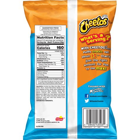 Cheetos - calories, carbs, nutrition