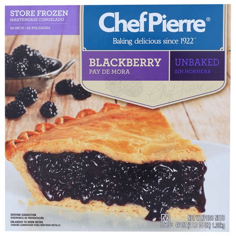 Chef Pierre Blackberry Pie, Unbaked - calories, carbs, nutrition