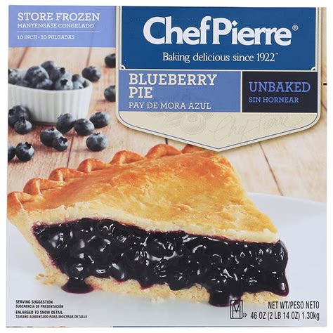 Chef Pierre Blueberry Pie, Unbaked - calories, carbs, nutrition