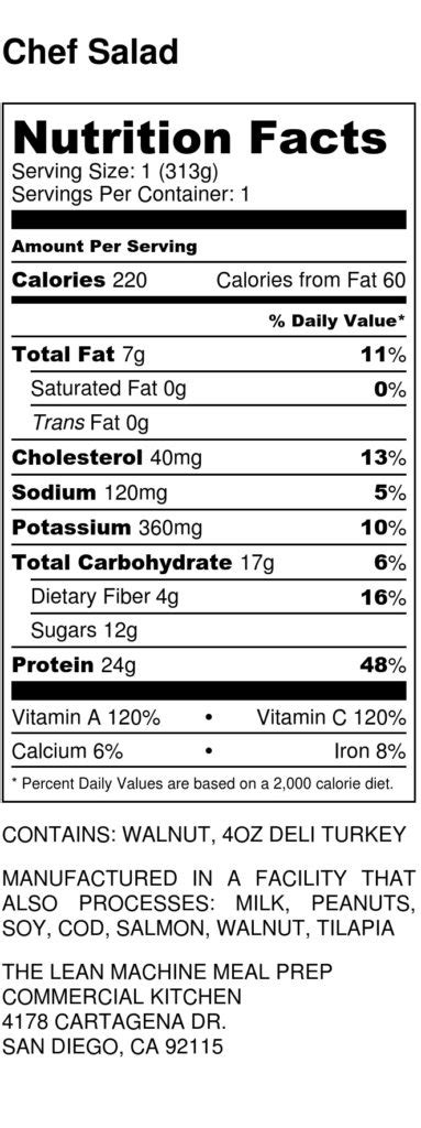 Chef's Salad - calories, carbs, nutrition